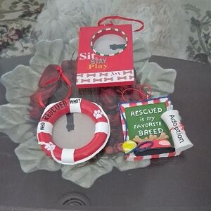 Rescue-Themed Ornament Set - Red and White